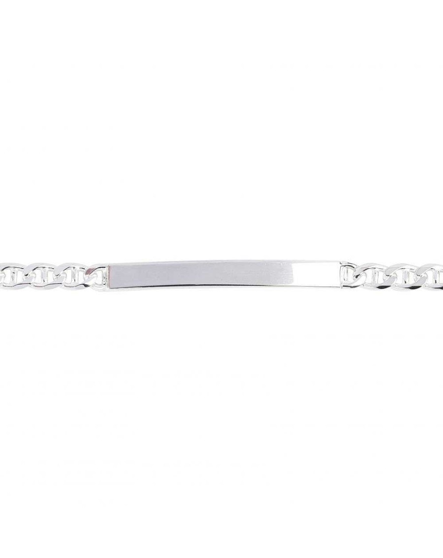 Bracelet Bijou argent/plaqué or  | Matricule A Graver Pour Homme - Marine Plate